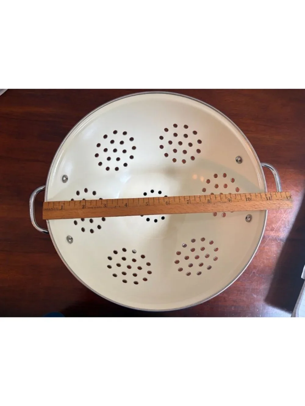 Vintage Pfaltzgraff Naturewood 5 Quart Large Metal Footed Colander/Strainer